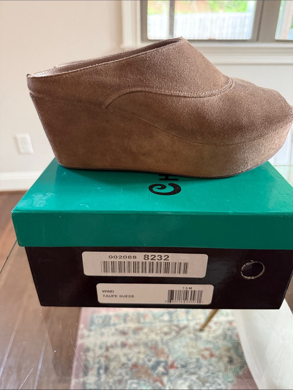 Chocolat Blu Taupe Suede Wedge Mule